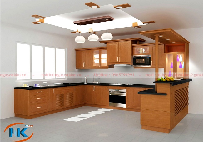 Mẫu tủ bếp xoan đào đẹp hiện đại với mức giá từ 15 triệu đồng cho bạn thêm nhiều lựa chọn
