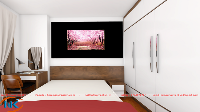 Phòng ngủ master trên bản vẽ 3D