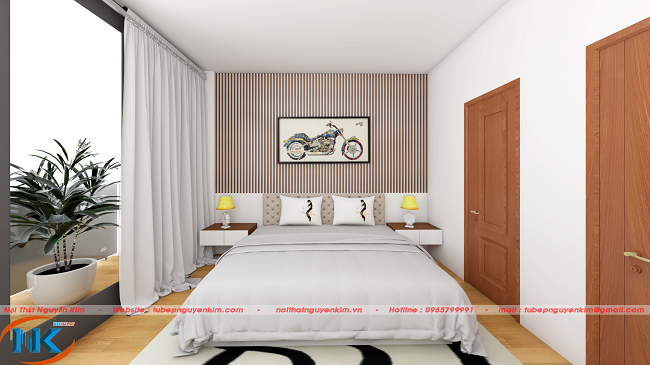 Phòng ngủ con trai chị Bình trên thiết kế 3D