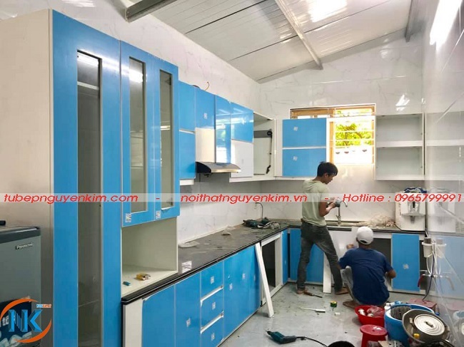 Một số hình ảnh tủ bếp gia đình anh Kỷ được thi công bởi Nội thất Nguyễn Kim