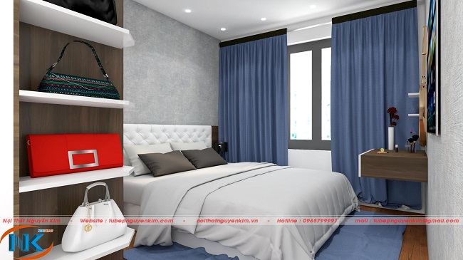 Góc nhìn nào phòng ngủ master rất hài hòa về bố cục, phong cách thiết kế đơn giản lại hiện đại